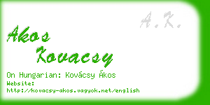 akos kovacsy business card